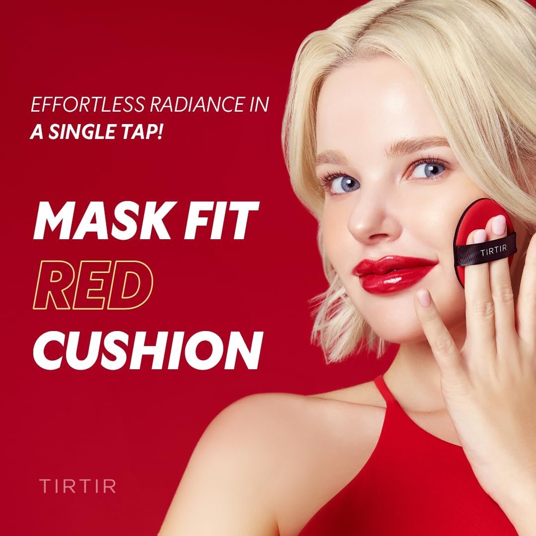 TIRTIR Mask Fit Red Cushion Foundation | Full coverage, Weightless, Skin fit, Satin Glow Finish, Korean Makeup BB Foundation, beauty, Tattoo cover up, Buildable (#21N Ivory, 0.63 Fl Oz) - Image 3